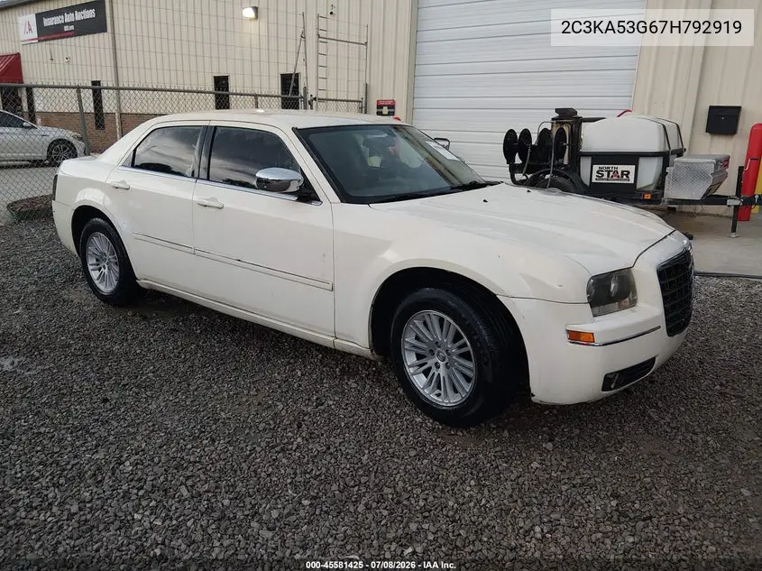 2007 Chrysler 300 Touring VIN: 2C3KA53G67H792919 Lot: 45581425