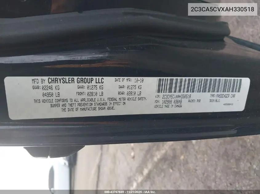 2C3CA5CVXAH330518 2010 Chrysler 300 Touring/Signature Series/Executive Series
