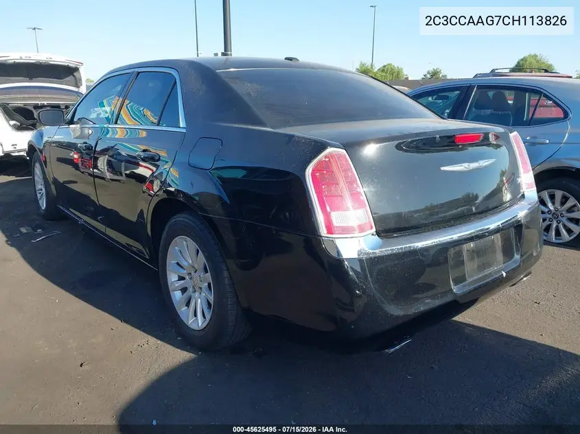 2012 Chrysler 300 VIN: 2C3CCAAG7CH113826 Lot: 45625495