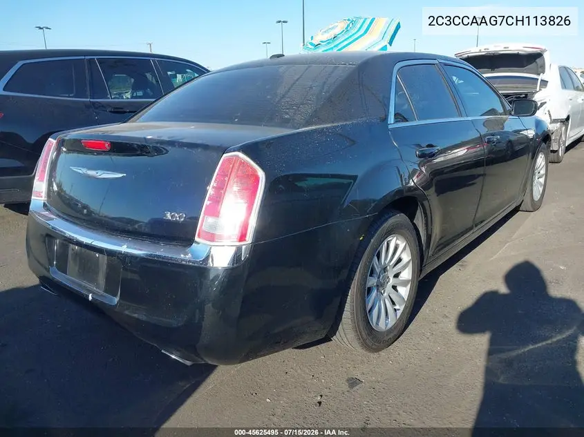 2012 Chrysler 300 VIN: 2C3CCAAG7CH113826 Lot: 45625495