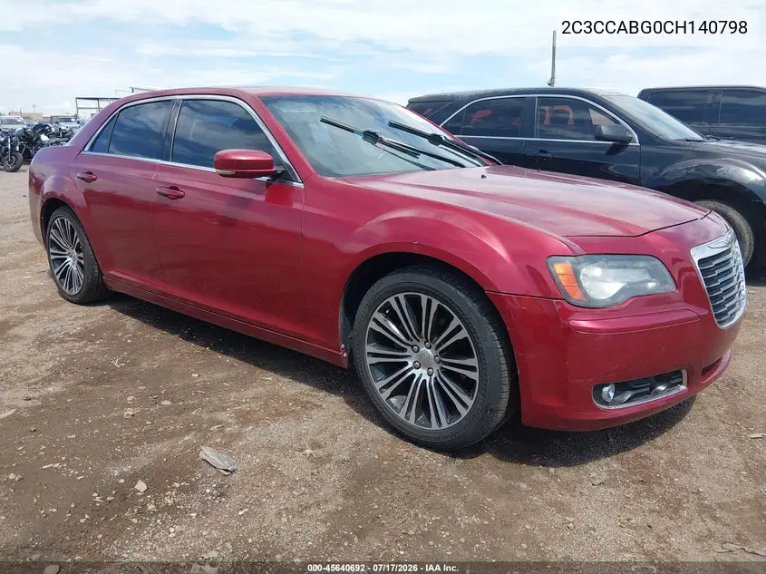 2012 Chrysler 300 S V6 VIN: 2C3CCABG0CH140798 Lot: 45640692