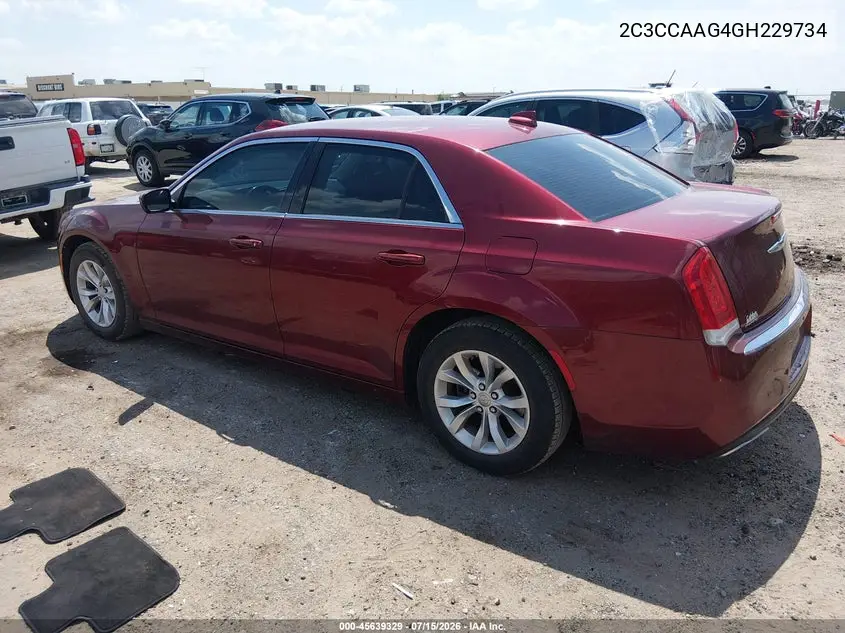 2016 Chrysler 300 Limited VIN: 2C3CCAAG4GH229734 Lot: 45639329