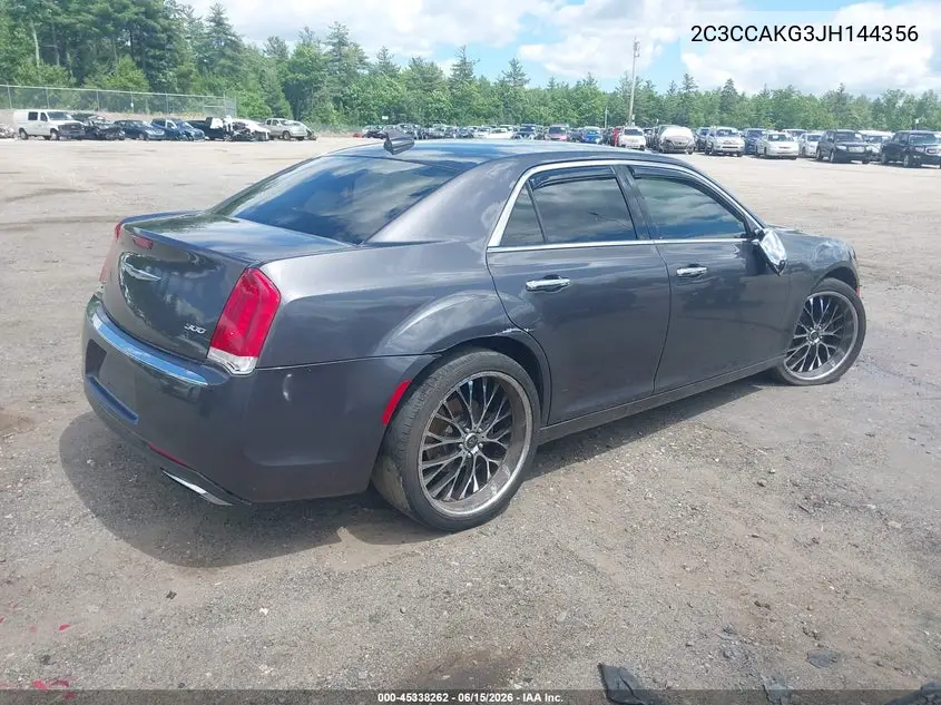 2018 Chrysler 300 Limited Awd VIN: 2C3CCAKG3JH144356 Lot: 45338262
