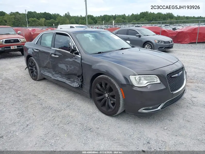 2018 Chrysler 300 Limited VIN: 2C3CCAEG5JH193926 Lot: 45604644