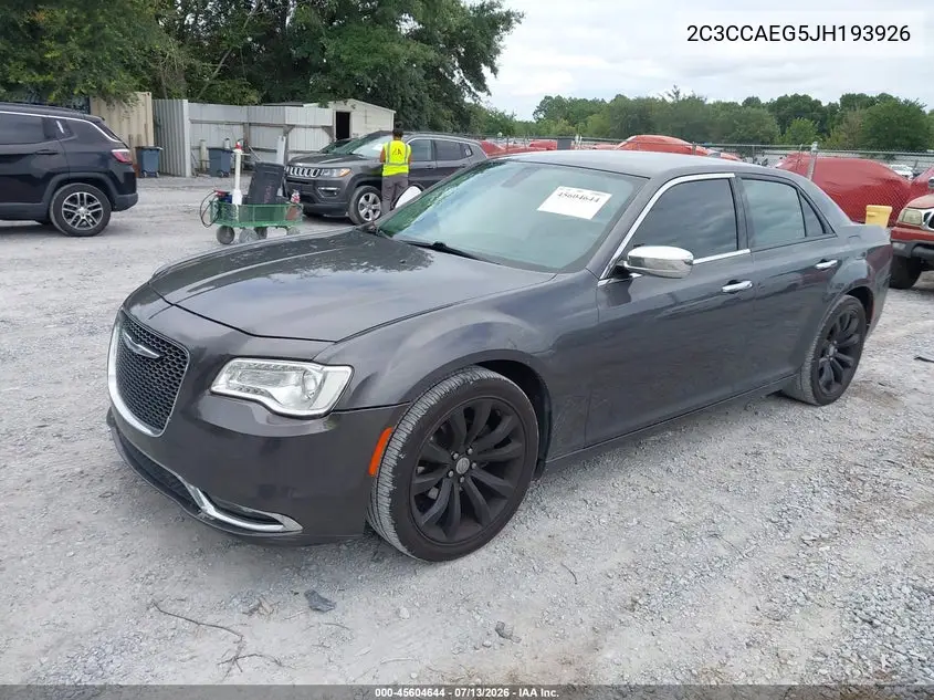 2018 Chrysler 300 Limited VIN: 2C3CCAEG5JH193926 Lot: 45604644