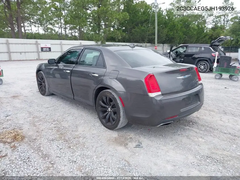 2018 Chrysler 300 Limited VIN: 2C3CCAEG5JH193926 Lot: 45604644