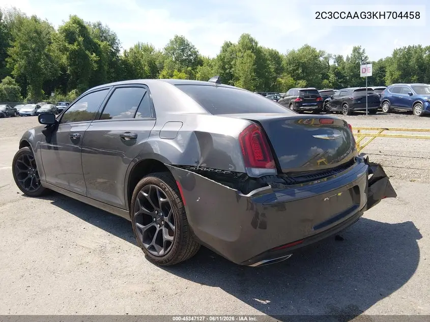 2019 Chrysler 300 Touring VIN: 2C3CCAAG3KH704458 Lot: 45347127