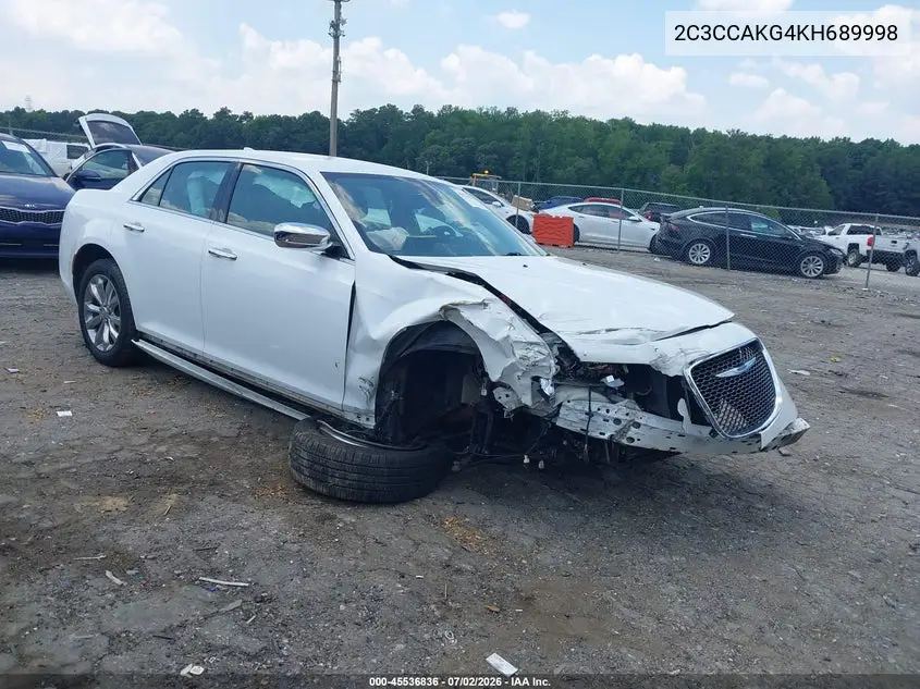 2019 Chrysler 300 Limited Awd VIN: 2C3CCAKG4KH689998 Lot: 45536836