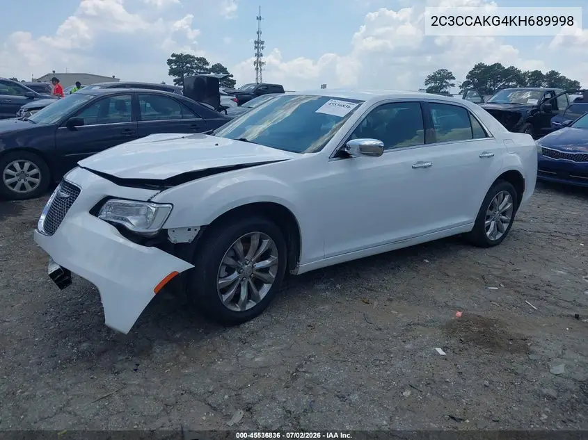2019 Chrysler 300 Limited Awd VIN: 2C3CCAKG4KH689998 Lot: 45536836