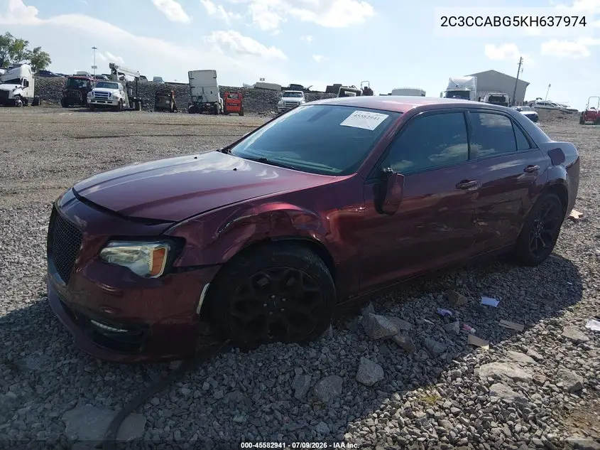 2019 Chrysler 300 300S VIN: 2C3CCABG5KH637974 Lot: 45582941