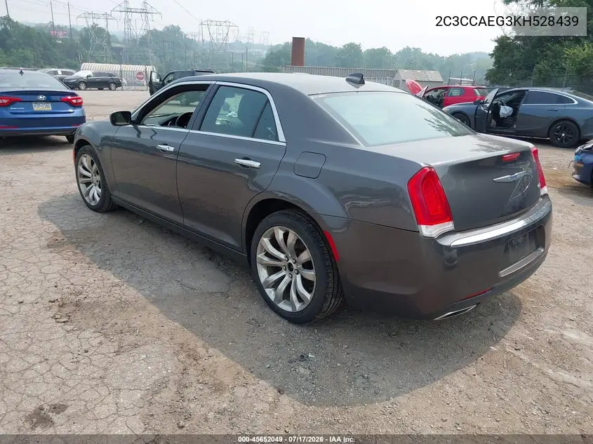 2019 Chrysler 300 Limited VIN: 2C3CCAEG3KH528439 Lot: 45652049