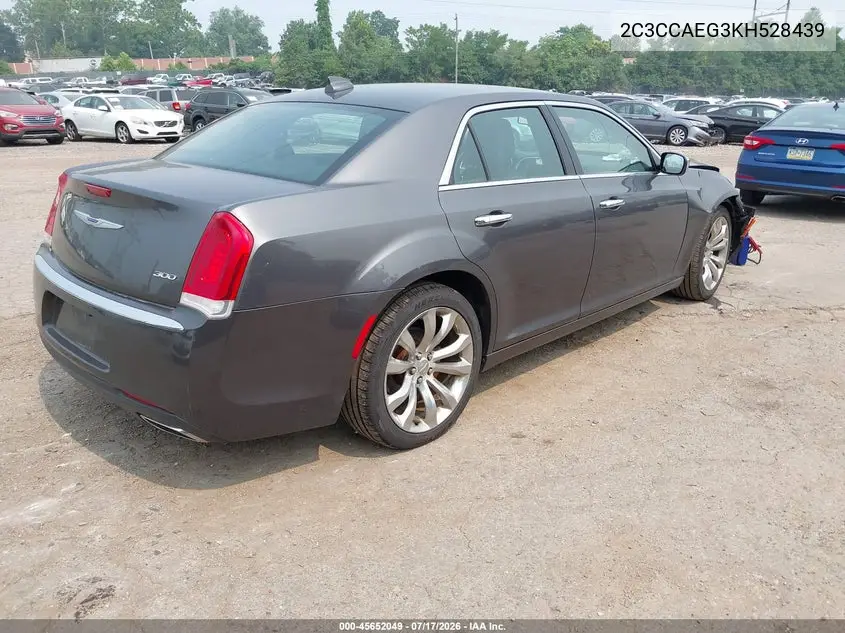 2019 Chrysler 300 Limited VIN: 2C3CCAEG3KH528439 Lot: 45652049