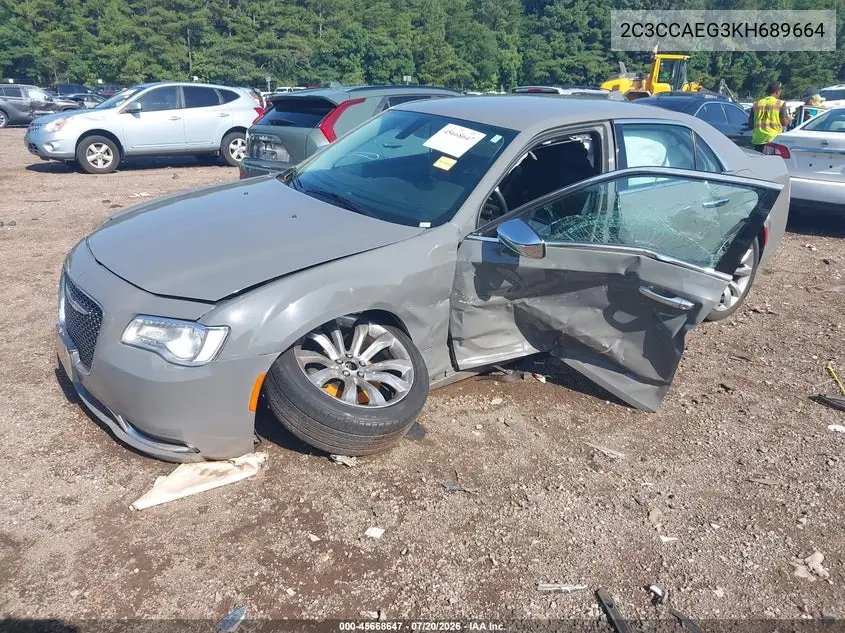2019 Chrysler 300 Limited VIN: 2C3CCAEG3KH689664 Lot: 45668647