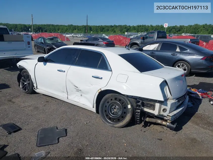 2012 Chrysler 300C Awd VIN: 2C3CCAKT0CH197113 Lot: 45156694