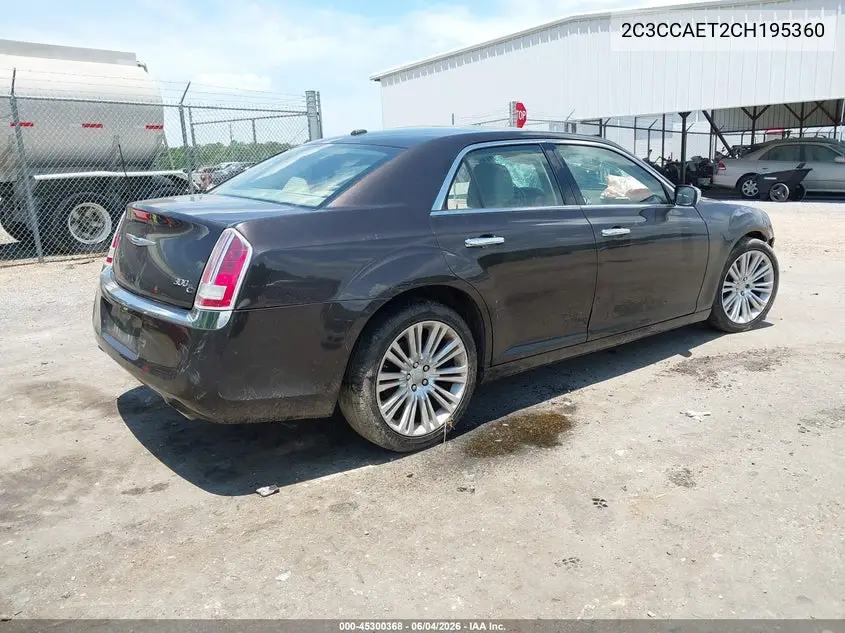 2012 Chrysler 300C VIN: 2C3CCAET2CH195360 Lot: 45300368