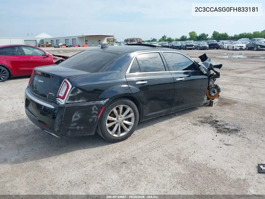 2015 Chrysler 300C Platinum Awd VIN: 2C3CCASG0FH833181 Lot: 45158667