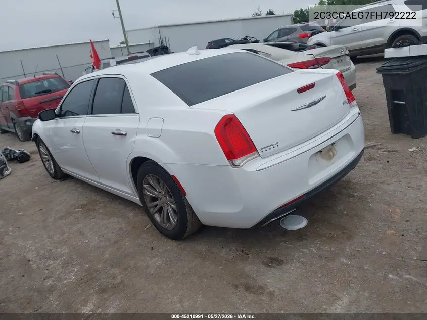 2015 Chrysler 300C VIN: 2C3CCAEG7FH792222 Lot: 45210991