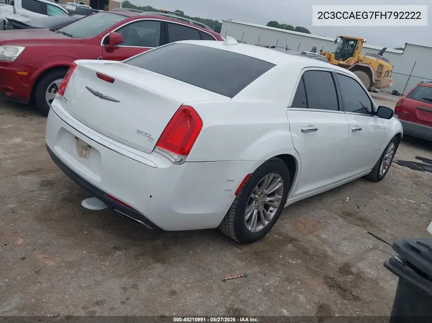 2015 Chrysler 300C VIN: 2C3CCAEG7FH792222 Lot: 45210991