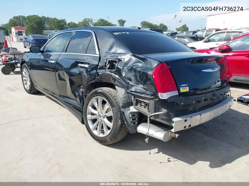 2015 Chrysler 300C Platinum VIN: 2C3CCASG4FH736274 Lot: 45249475