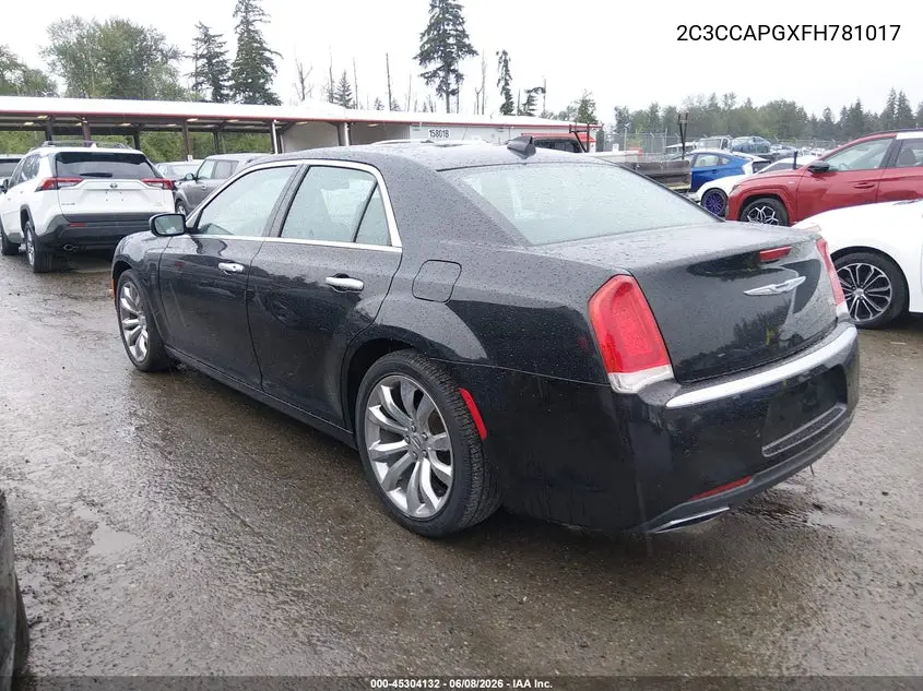 2015 Chrysler 300C Platinum VIN: 2C3CCAPGXFH781017 Lot: 45304132