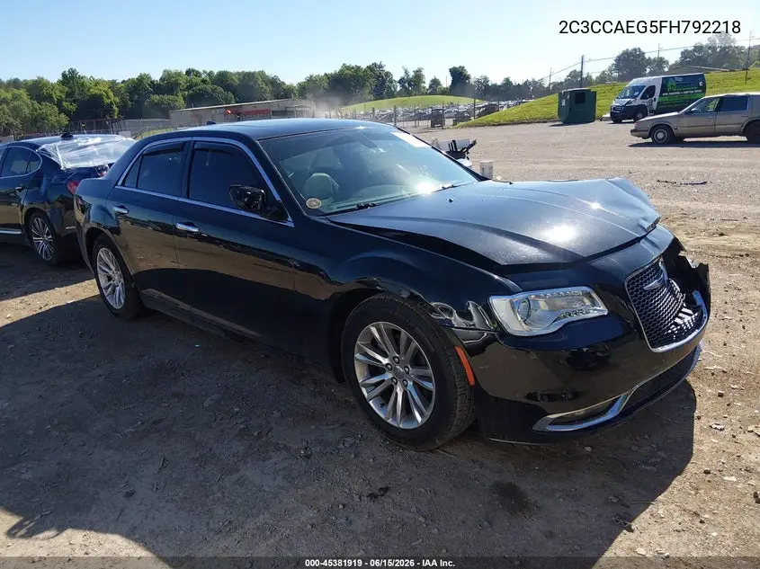 2015 Chrysler 300C VIN: 2C3CCAEG5FH792218 Lot: 45381919
