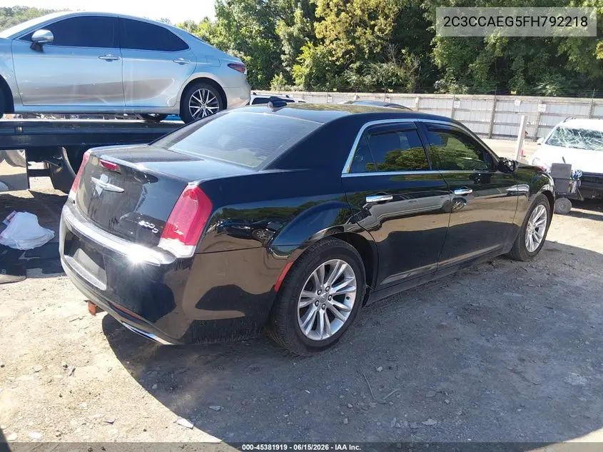 2015 Chrysler 300C VIN: 2C3CCAEG5FH792218 Lot: 45381919