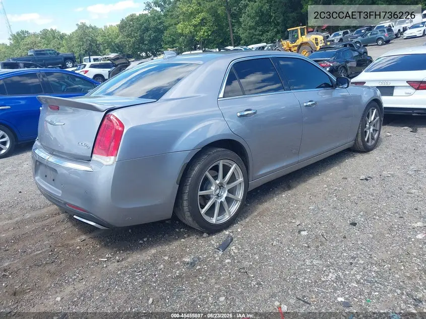2015 Chrysler 300C VIN: 2C3CCAET3FH736226 Lot: 45455807