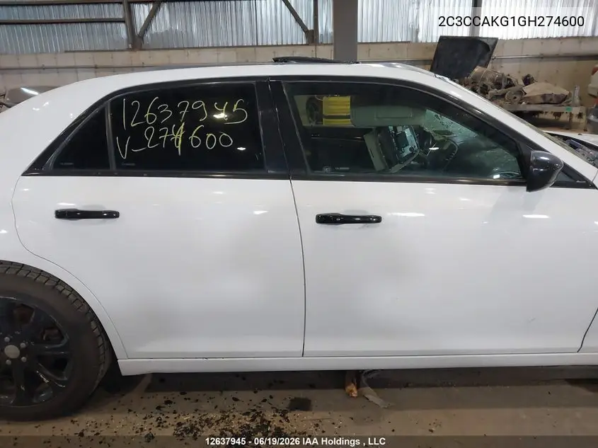 2016 Chrysler 300C VIN: 2C3CCAKG1GH274600 Lot: 12637945x