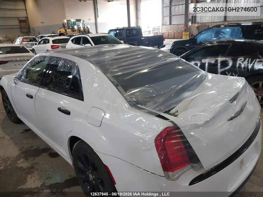 2016 Chrysler 300C VIN: 2C3CCAKG1GH274600 Lot: 12637945x