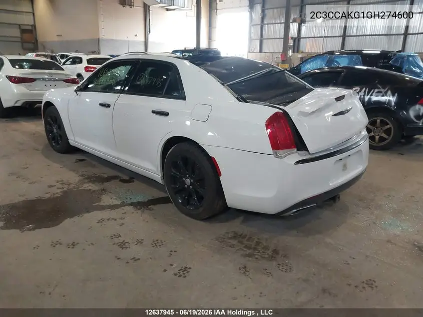 2016 Chrysler 300C VIN: 2C3CCAKG1GH274600 Lot: 12637945x