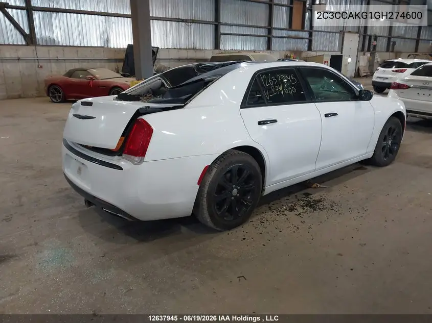 2016 Chrysler 300C VIN: 2C3CCAKG1GH274600 Lot: 12637945x