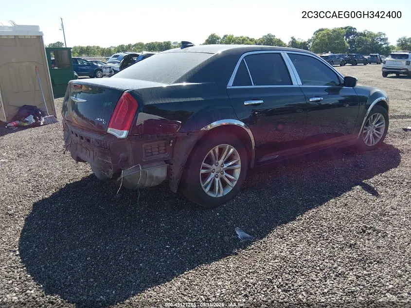2016 Chrysler 300C VIN: 2C3CCAEG0GH342400 Lot: 45121285