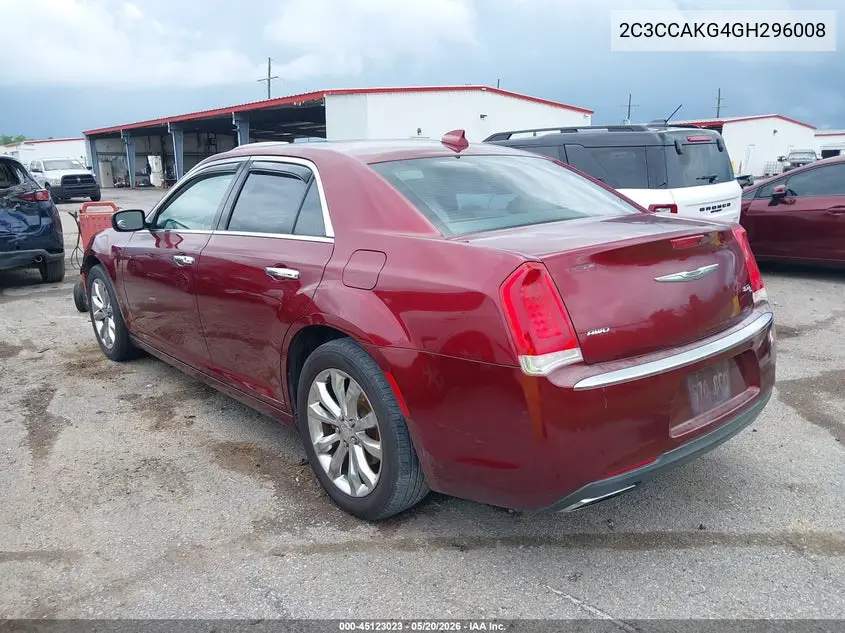 2016 Chrysler 300C Awd VIN: 2C3CCAKG4GH296008 Lot: 45123023
