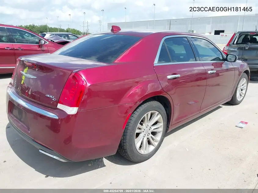 2016 Chrysler 300C VIN: 2C3CCAEG0GH181465 Lot: 45254709