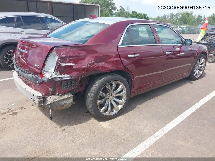 2016 Chrysler 300C VIN: 2C3CCAEG9GH135715 Lot: 45349577