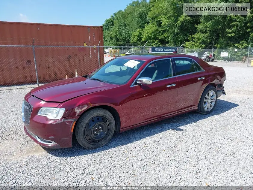 2016 Chrysler 300C Awd VIN: 2C3CCAKG3GH106800 Lot: 45470414