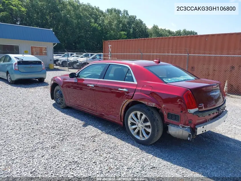 2016 Chrysler 300C Awd VIN: 2C3CCAKG3GH106800 Lot: 45470414