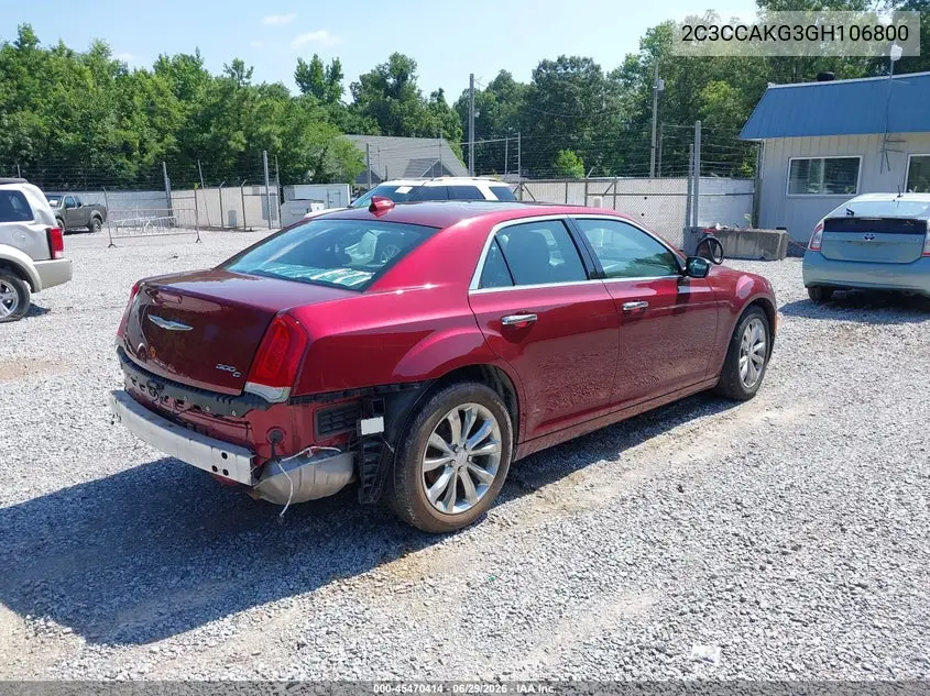 2016 Chrysler 300C Awd VIN: 2C3CCAKG3GH106800 Lot: 45470414