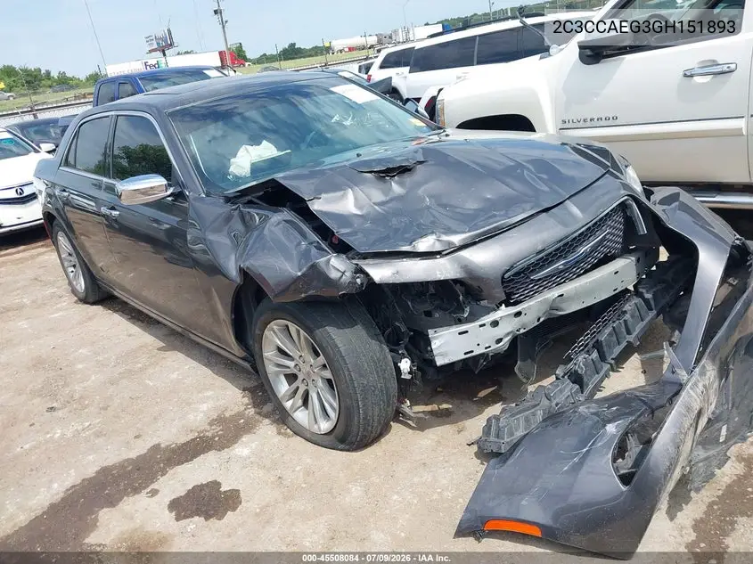 2016 Chrysler 300C VIN: 2C3CCAEG3GH151893 Lot: 45508084