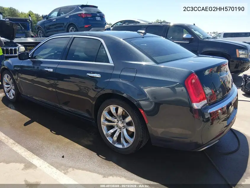 2017 Chrysler 300C VIN: 2C3CCAEG2HH570190 Lot: 45135345