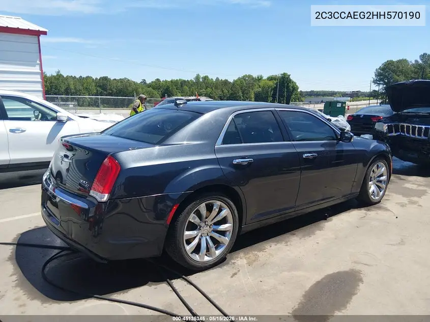 2017 Chrysler 300C VIN: 2C3CCAEG2HH570190 Lot: 45135345