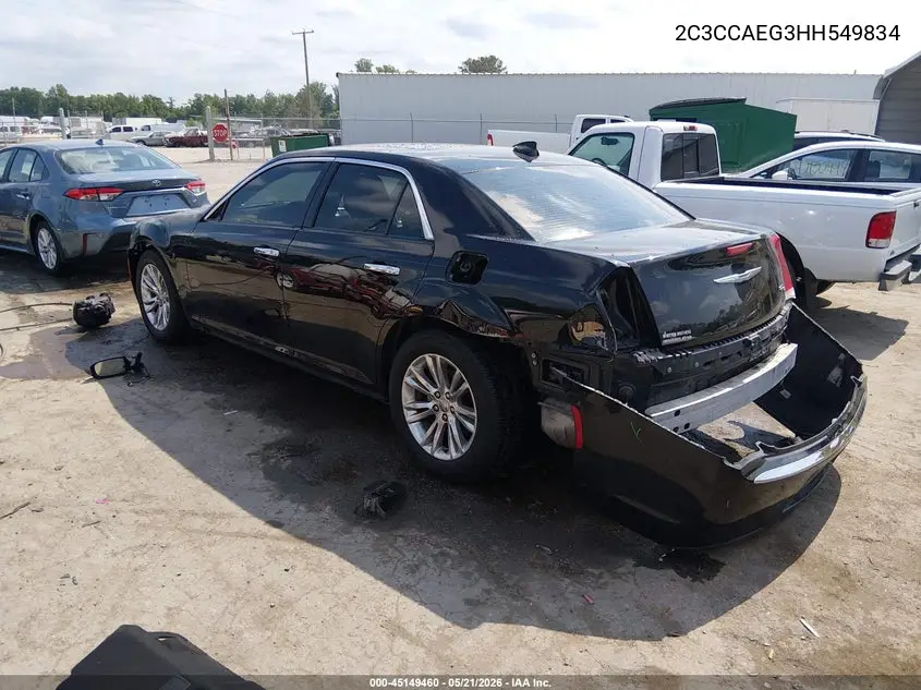 2017 Chrysler 300C VIN: 2C3CCAEG3HH549834 Lot: 45149460