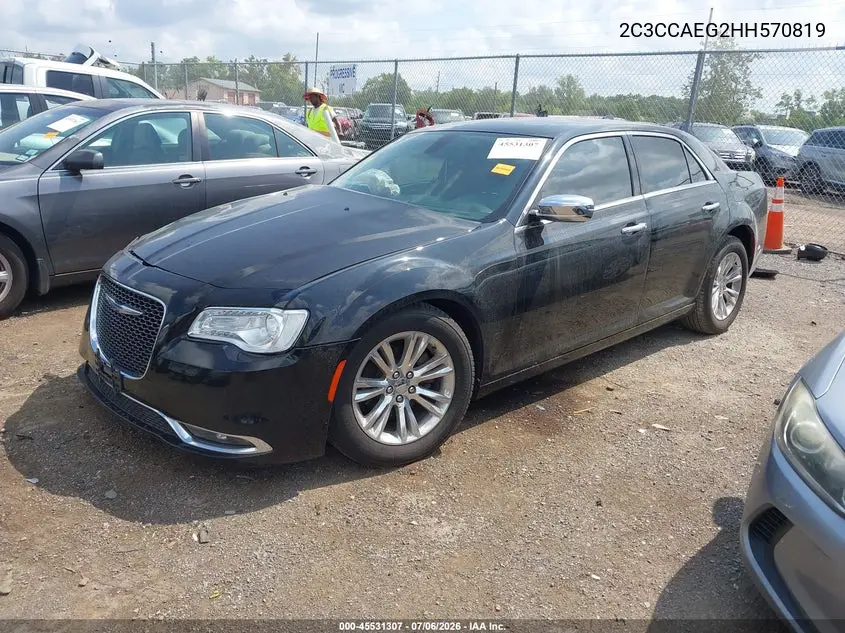 2017 Chrysler 300C VIN: 2C3CCAEG2HH570819 Lot: 45531307