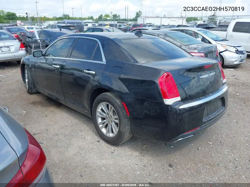 2017 Chrysler 300C VIN: 2C3CCAEG2HH570819 Lot: 45531307