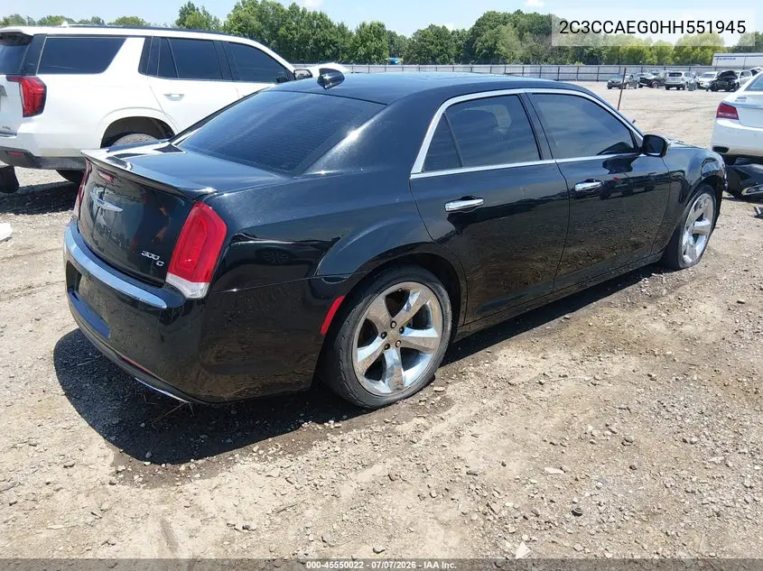 2017 Chrysler 300C VIN: 2C3CCAEG0HH551945 Lot: 45550022