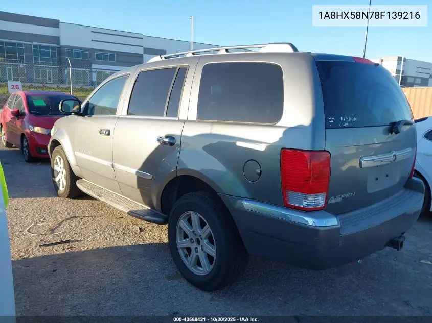 2008 Chrysler Aspen Limited VIN: 1A8HX58N78F139216 Lot: 43569421