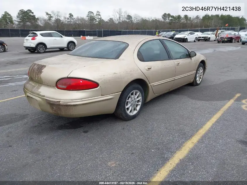 2000 Chrysler Concorde Lx VIN: 2C3HD46R7YH421438 Lot: 44413167