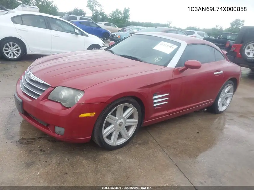 2004 Chrysler Crossfire VIN: 1C3AN69L74X000858 Lot: 45325809