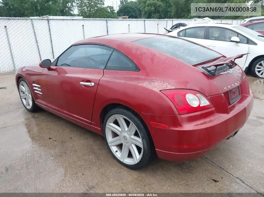 2004 Chrysler Crossfire VIN: 1C3AN69L74X000858 Lot: 45325809
