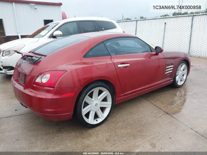 2004 Chrysler Crossfire VIN: 1C3AN69L74X000858 Lot: 45325809